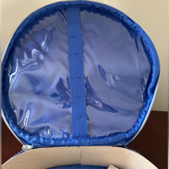 NWT Neiman Marcus blue metallic cosmetic bag - Picture 4 of 6